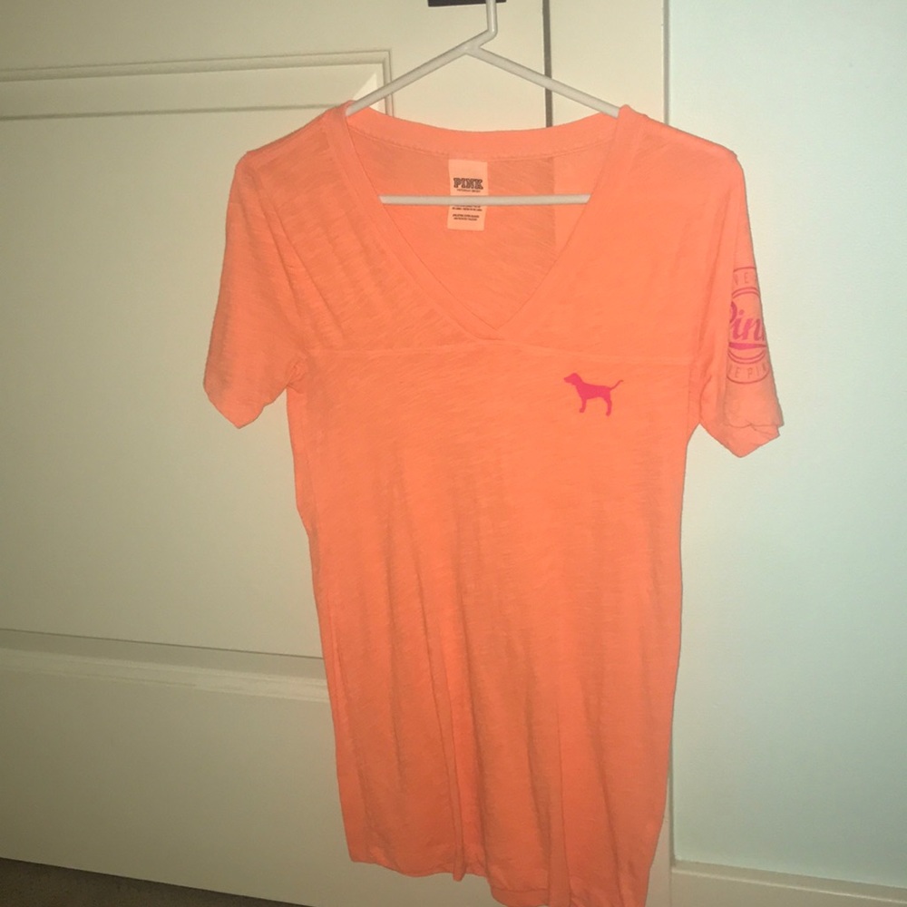 orange/coral shirt from PINK